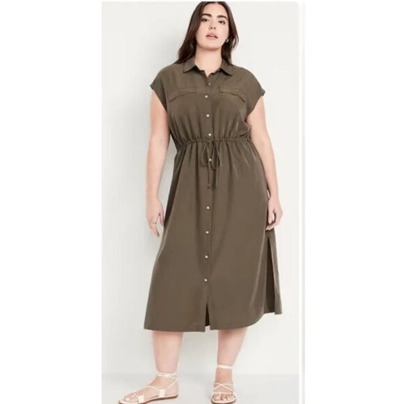 Old Navy Utility Dress in Olive Green Plus Size 4X - Picture 1 of 12